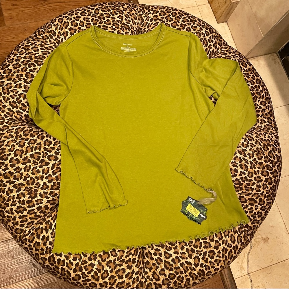 NWT Small sleep sense pajama top Dusty Green